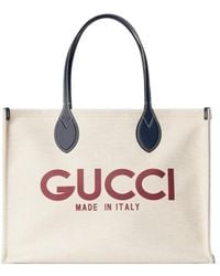 Gucci - Logo Printed Medium Tote Bag - Lyst