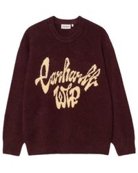 Carhartt - Cream Script Logo Knit Sweater - Lyst