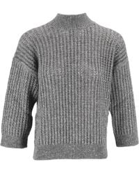Peserico - Open-Knit Sequined Knitted Sweater - Lyst
