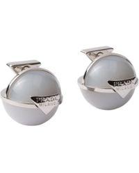 Prada - Metal And Plexiglas Earrings - Lyst