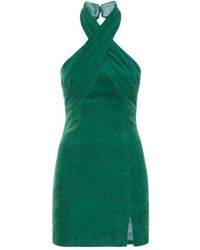 GIUSEPPE DI MORABITO - Suede Halter Neck Mini Dress - Lyst