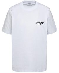 MSGM - Logo Detailed Crewneck T-Shirt - Lyst