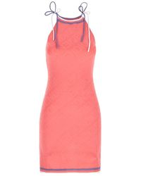 Fendi - Dark Viscose Blend Mini Dress - Lyst
