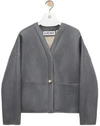 Loewe - Pebble Leather Cardigan - Lyst