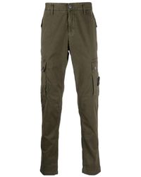 Stone Island - Compass-Motif Straight-Leg Trousers - Lyst
