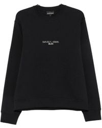 Emporio Armani - Logo-Print Cotton Sweatshirt - Lyst