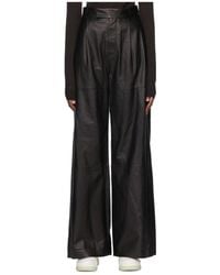 Amiri - High-Waisted Leather Wide-Leg Trousers - Lyst