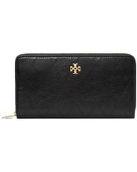 Tory Burch - Quilted Zip-Around Wallet - Lyst