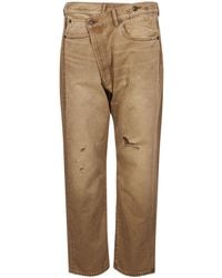 R13 - Crossover Distressed Crossover-Waist Jeans - Lyst