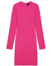 Givenchy - All-Over Logo Long-Sleeved Dress - Lyst