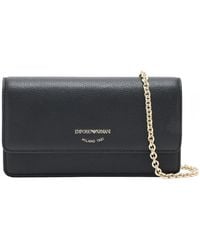 Emporio Armani - Logo Stamp Foldover Top Clutch Bag - Lyst