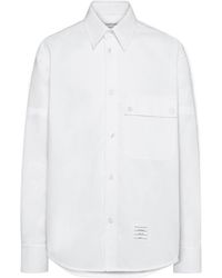 Thom Browne - Opique Double Needle Armband Oversized Collar Shirt - Lyst