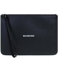 Balenciaga - Logo Printed Zipped Pouch - Lyst