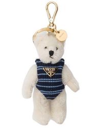 Prada - Metal Ring Teddy Bear Keychain Charm - Lyst