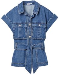 Veronica Beard - Vistola Lace-Up Denim Jacket - Lyst