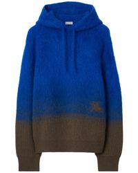 Burberry - Two-Toned Logo Intarsia-Knit Hooded Jumper - Lyst