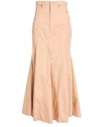 Burberry - Solid Color Flared Skirt - Lyst