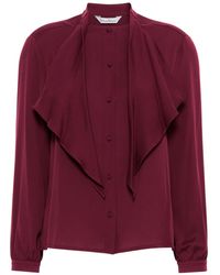 Max Mara - Ruffled Silk Charmeuse Shirt - Lyst