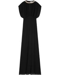 Celine - Long Dress With Embroidered Collar - Lyst