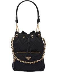 Prada - Quilted Chain-Linked Bucket Bag - Lyst