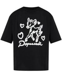 DSquared² - Graphic Printed Crewneck T-Shirt - Lyst