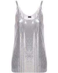 Rabanne - Sleeveless Metallic Mesh Tank Top - Lyst