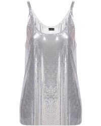 Rabanne - Sleeveless Metallic Mesh Tank Top - Lyst