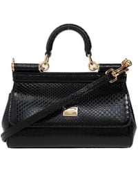 Dolce & Gabbana - Small Logo Plaque Embossed Sicily Handbag - Lyst