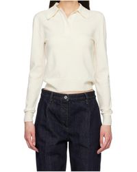 Jil Sander - Long-Sleeved Wool Knit Polo Shirt - Lyst