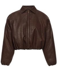 Magda Butrym - Cropped Leather Bomber Jacket - Lyst