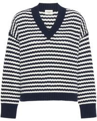 Weekend by Maxmara - Wkdspiga V-Neck Striped Knitted Jumper - Lyst
