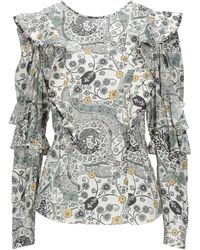 Isabel Marant - Floral Long-Sleeved Pleated Top - Lyst