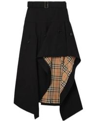 Burberry - Gabardine Asymmetric Trench Skirt - Lyst