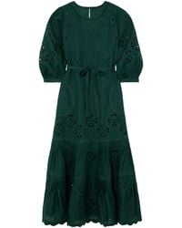 Vita Kin - Karry Tiered Embroidered Broderie Anglaise Linen Midi Dress - Lyst
