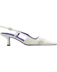 Burberry - Chisel Slingback Square-Toe Pumps - Lyst
