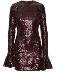 ROTATE BIRGER CHRISTENSEN - Sequined Long-Sleeved Dress - Lyst