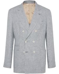 Brunello Cucinelli - Double-Breasted Buttoned Blazer - Lyst