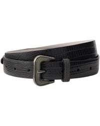 Brunello Cucinelli - Lizard-Effect Patent-Leather Belt - Lyst