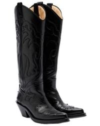 Gabriela Hearst - Capitana Leather Cowboy Boots - Lyst