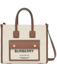 Burberry - Logo Printed Mini Freya Tote Bag - Lyst