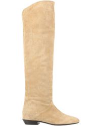 Isabel Marant - Solid Pointed-Toe Flat Leather Boots - Lyst