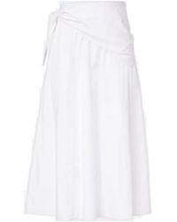 Vince - Cotton Poplin Midi Skirt - Lyst