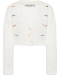 Alessandra Rich - Floral-Embroidered Buttoned Cardigan - Lyst