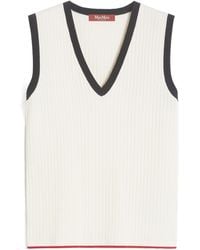 Max Mara - Studio Umile Ribbed V-Neck Knitted Top - Lyst