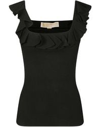 MICHAEL Michael Kors - Ruffled Sleeveless Top - Lyst