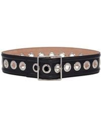 McQueen - Eyelet Detailed Buckled Belt - Lyst