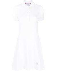 Thom Browne - Pique Flared Short-Sleeved Tennis Dress - Lyst