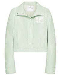 Courreges - Courrges Vinyl Collared Button-Up Jacket - Lyst