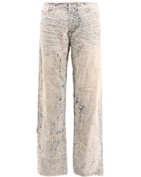 DIESEL - Logo-Patch Distressed Jeans - Lyst