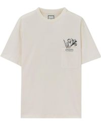 WOOYOUNGMI - Ivory Flower Back Logo T-Shirt - Lyst